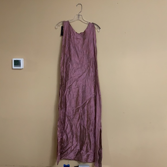 Lee Andersen - Crushed silk Midi scoop Neck Dress Deep Valley Dress Canyon NEW - Picture 3 of 9